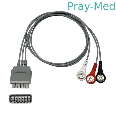 Mindray TM60 / 80 ECG Telemetry Lead Wires EY6511B สีเทา TPU 0.9m
