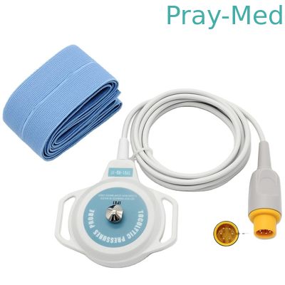 US Fetal Monitor Toco Transducer 6pin Connector 2.2m สายเคเบิล TPU สีเทา